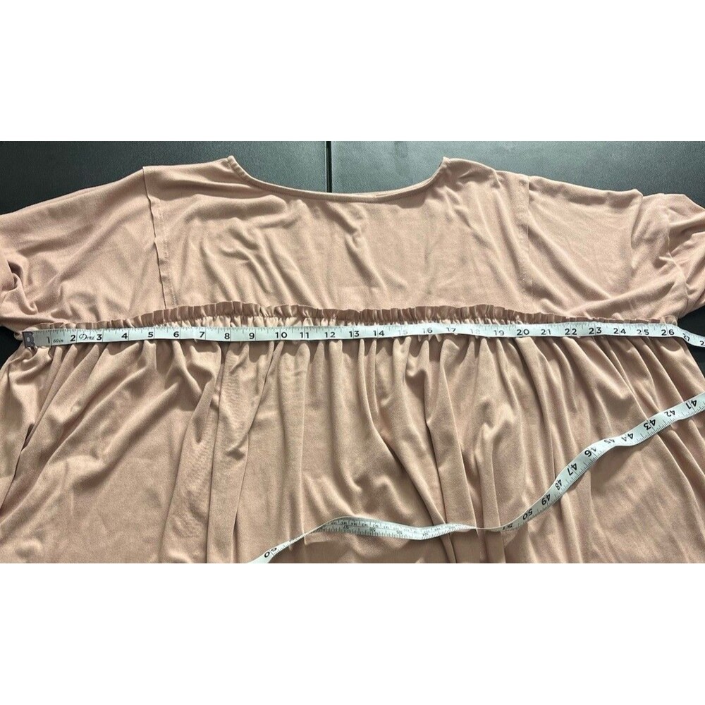 Three Birds Nest Solid Serenity Dusty Mauve Long Sleeve Baby Doll Top Sz Large - Picture 6 of 12
